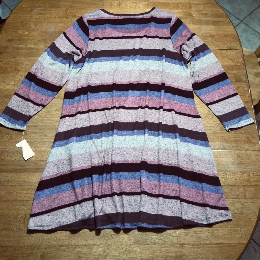 Cupio NWT Women’s Stripe Dream Soft Shirt‎ Dress 2X
